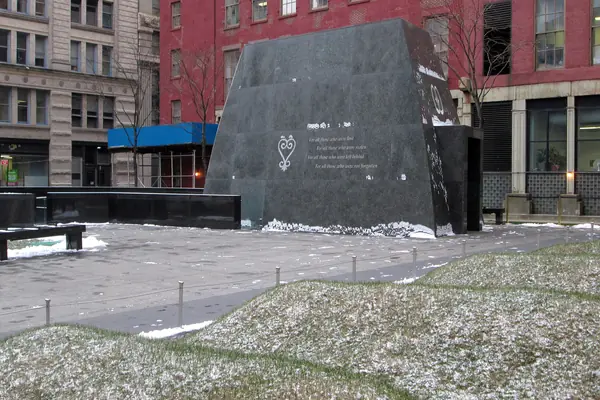 The black granite monument