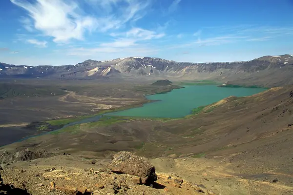 The green caldera lake