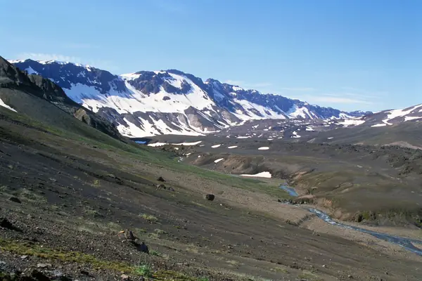 Snow on the caldera rim