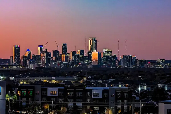 The skyline at dusk