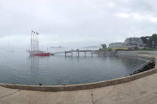 The pier in coastal fog