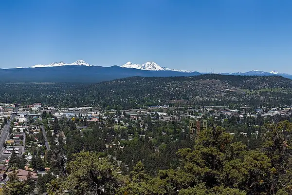Bend below the snowy Cascades