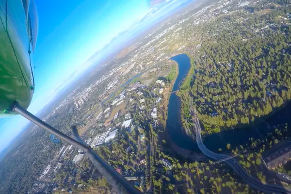 The Deschutes River winds through