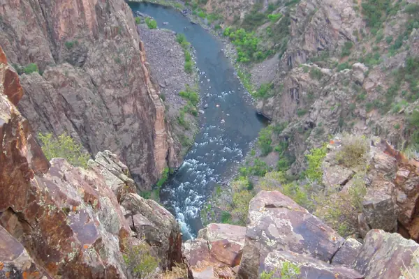 The Gunnison River far below