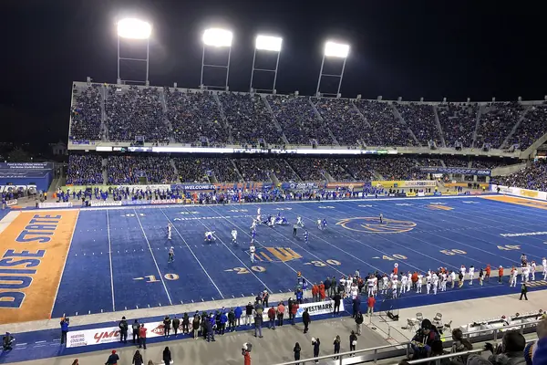 The famous blue turf at Albertsons Stadium