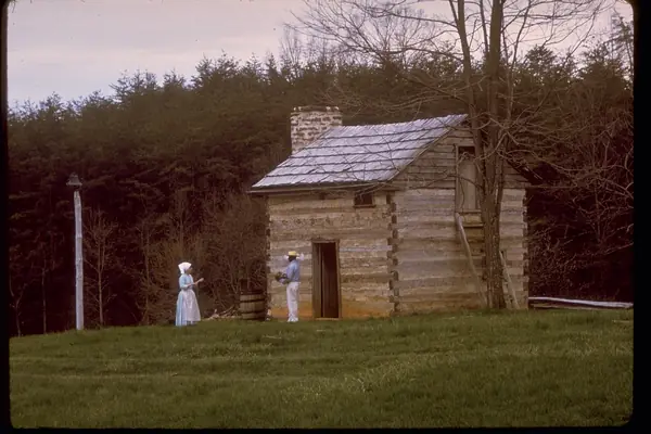 A reconstructed cabin on the farm