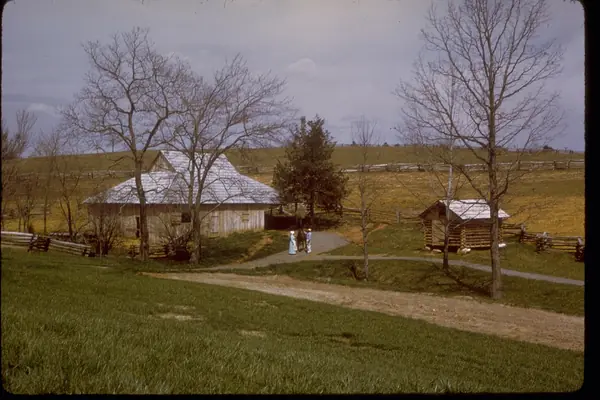 Farm cabins and fields