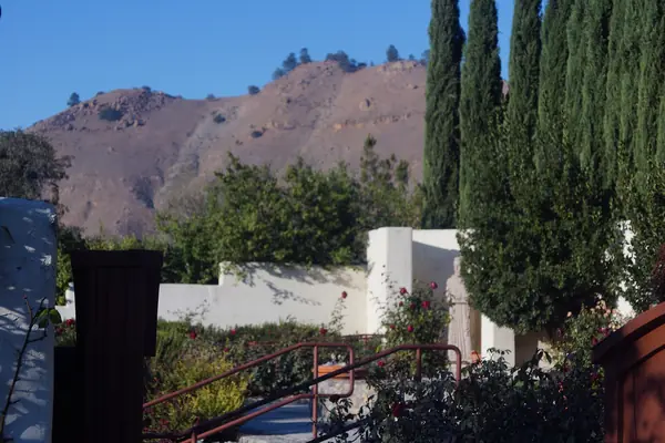 The Tehachapi Mountains beyond the garden