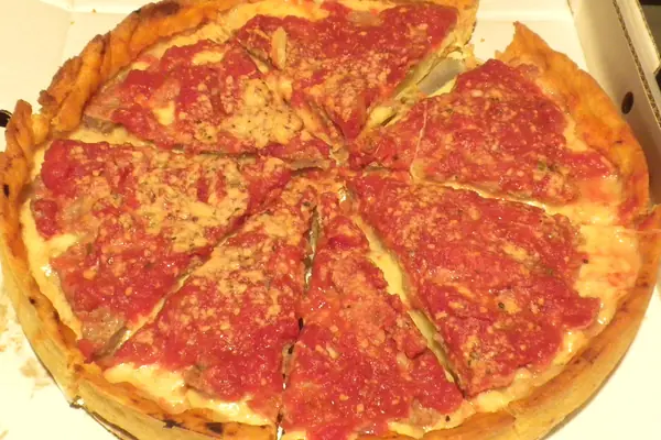 Chicago deep-dish pizza