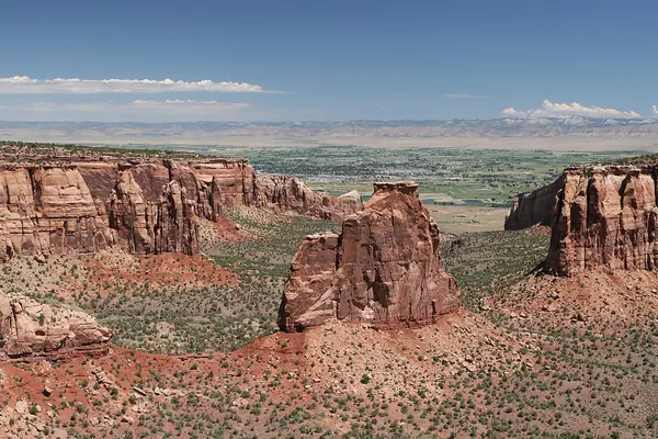 Independence Monument towers over the canyon