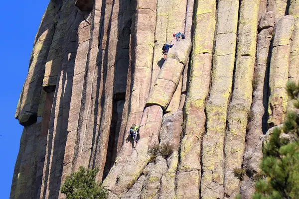 Climbers on the columns