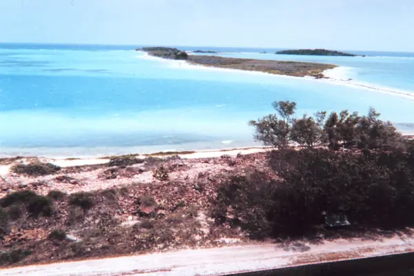 Clear water off a sandy key