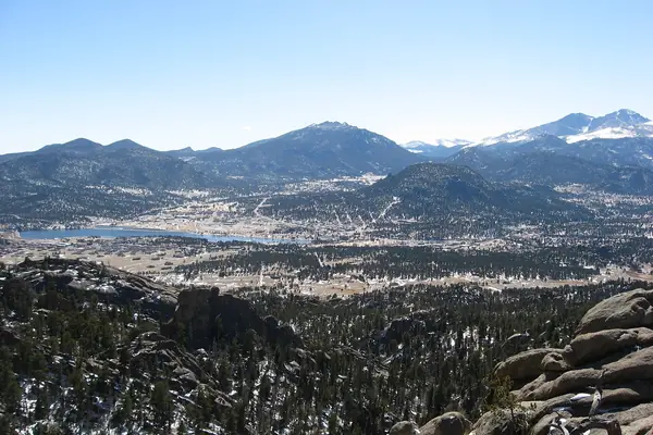 The town ringed by mountains