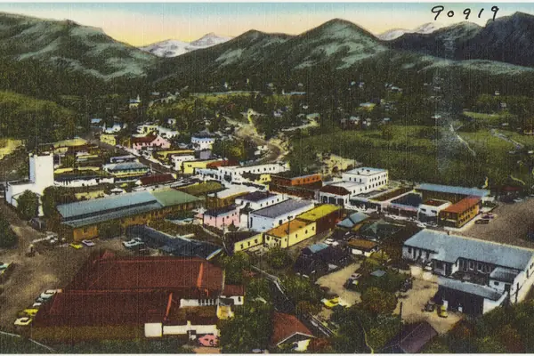 The mountain village from above