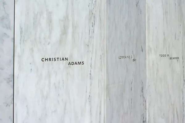 The Wall of Names honors the 40 passengers and crew