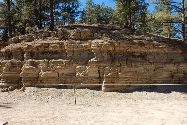 Eroded fossil-bearing formations