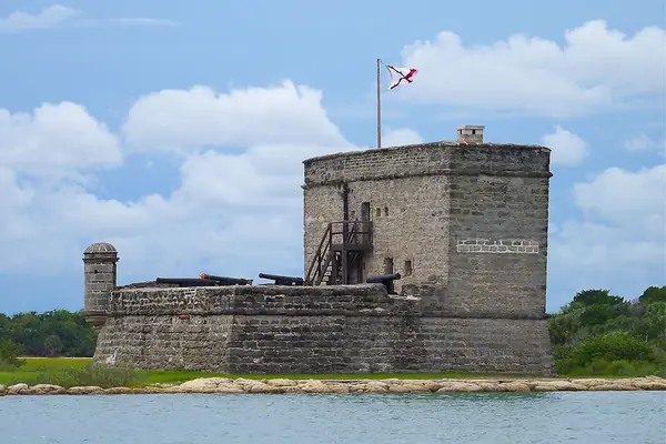 The watchtower fort across Matanzas Inlet