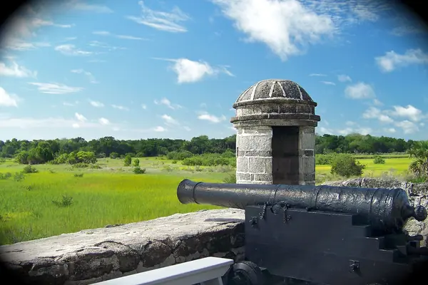 A cannon on the gun deck