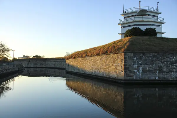 The largest stone fort in America, ringed by a moat