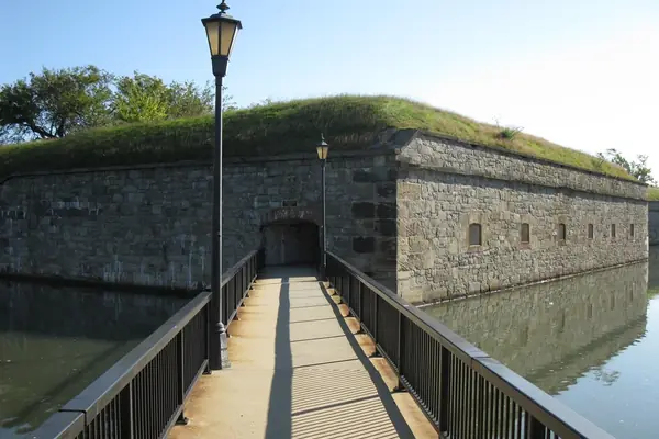 The fort walls and moat
