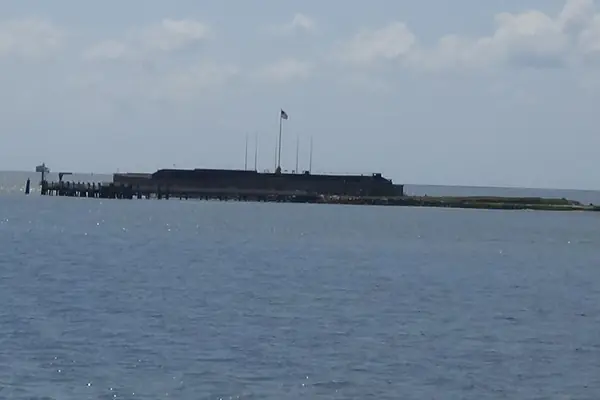 Approaching Fort Sumter by boat