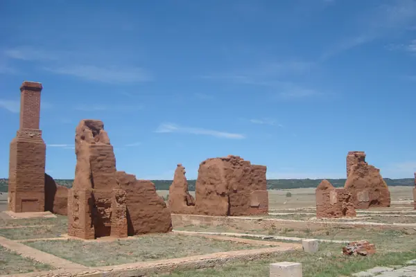 Crumbling adobe walls