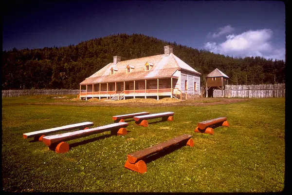Birchbark canoes at the depot