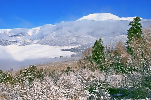 Snow-dusted dunes below Mount Herard