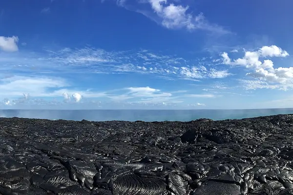 A hardened lava field