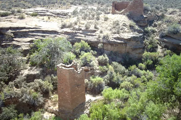 Stone towers ring the canyon