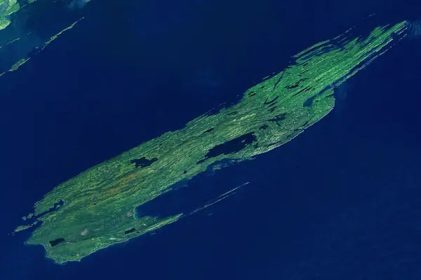 The wilderness island from above
