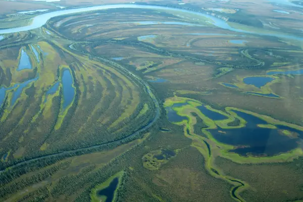 The braided Kobuk River from above