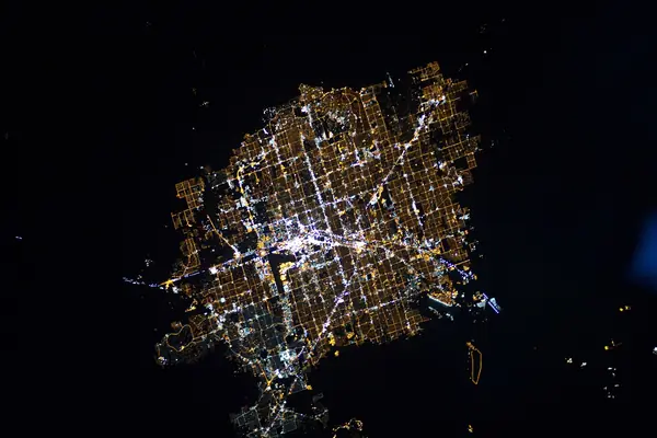 The valley's lights at night