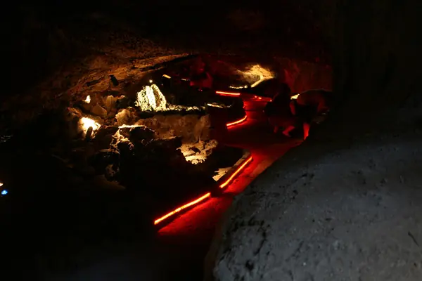 Inside a lava tube cave