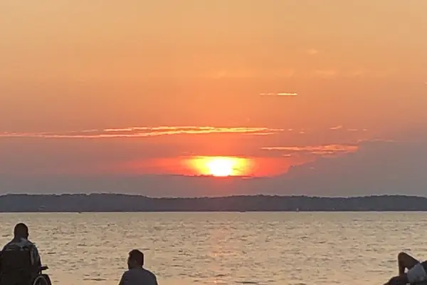 Sunset over one of Madison's lakes