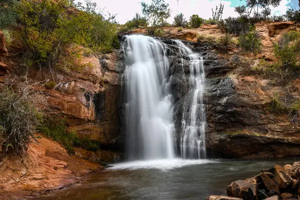 A desert waterfall near town