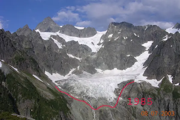 A glacier-clad peak