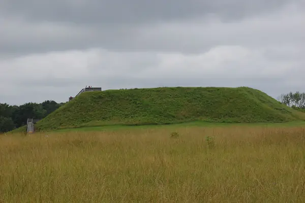 An earthen platform mound