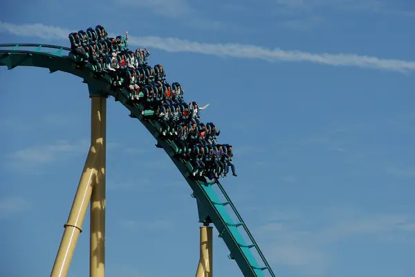 Thrill rides at the theme parks