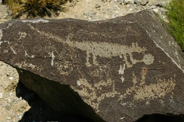 Figures carved into the basalt