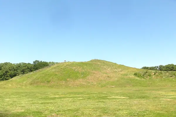 The grass-covered Bird Mound
