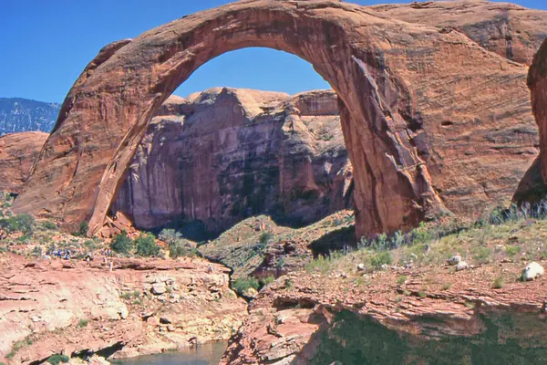 The sandstone rainbow above the canyon