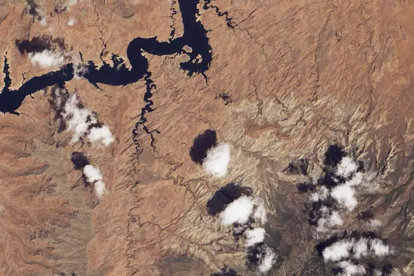 The bridge and Lake Powell from above
