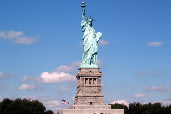 The statue at dusk