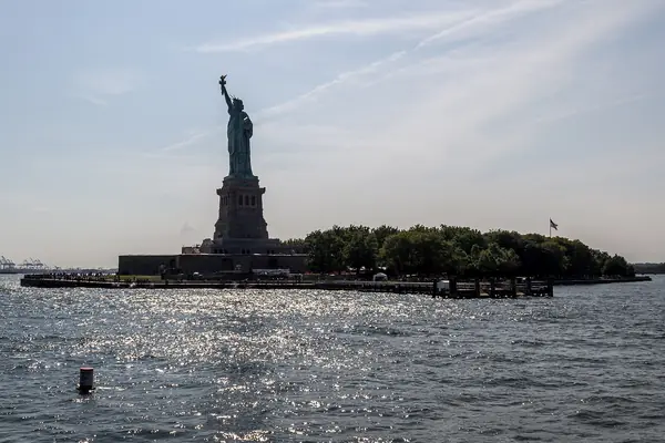 The statue across the harbor