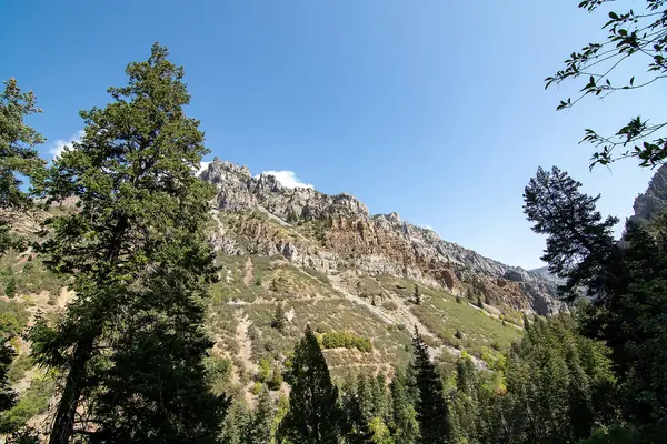 The canyon below the Wasatch peaks