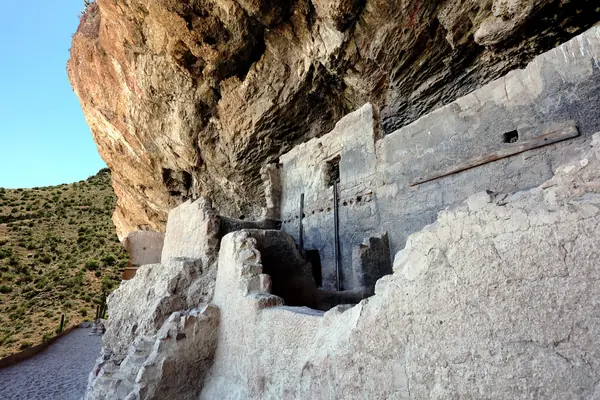 The cliff dwelling in the canyon