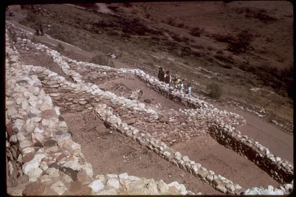 Stone walls of the ancient pueblo