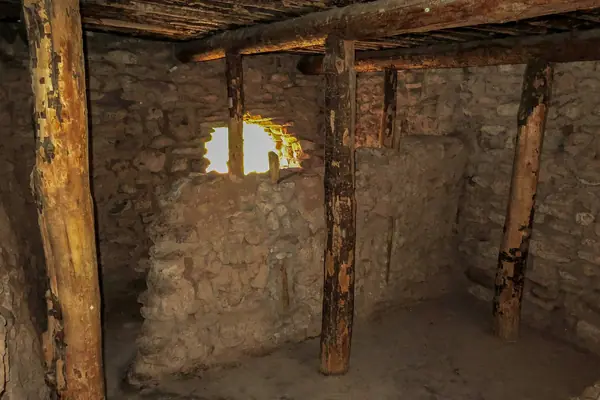 A reconstructed pueblo room