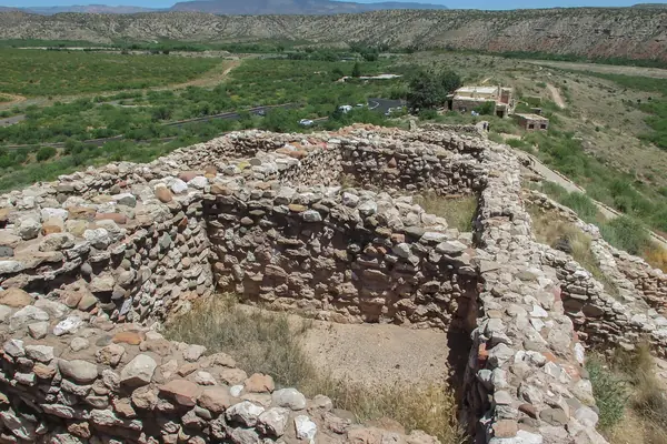 The ruins overlook the valley